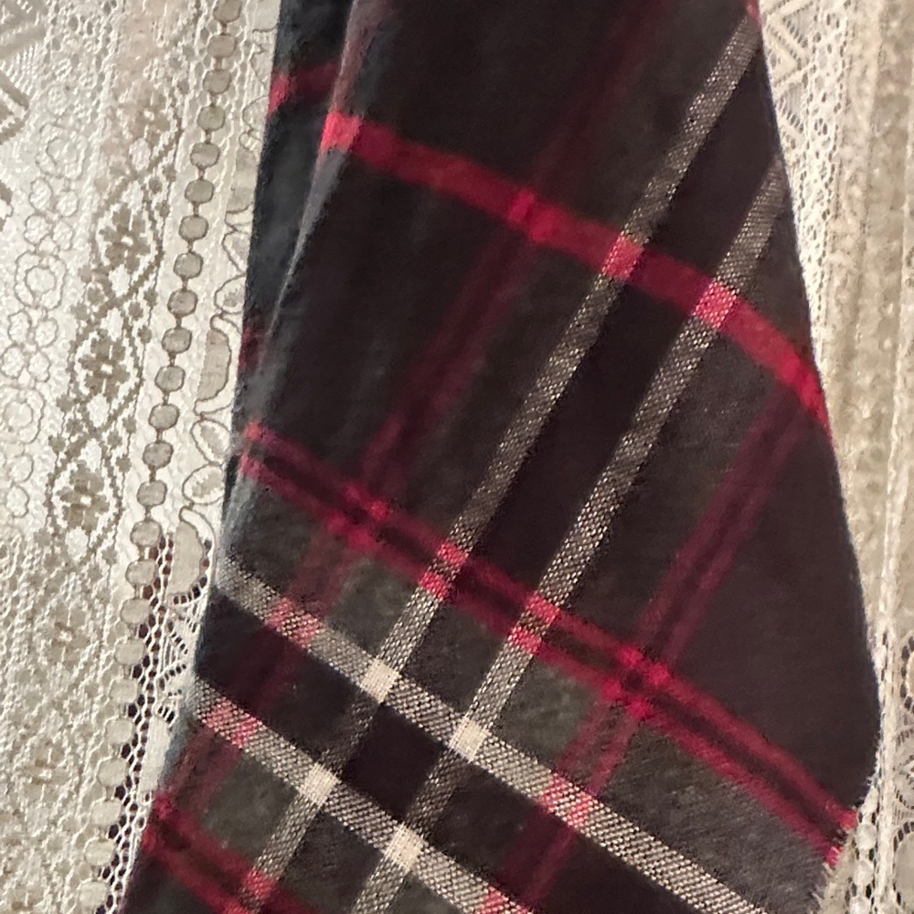 Plaid Black and Red Scarf